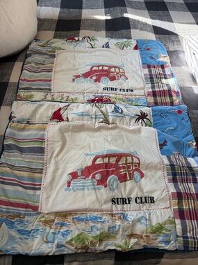 Pottery Barn Kids Surf Club Quilted shams - Red/Blue/White